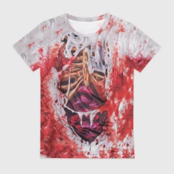 Женская футболка 3D Маскарадная кровь и грудная клетка зомби для косплея