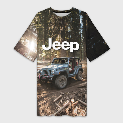 Платье-футболка 3D Jeep, цвет 3D печать