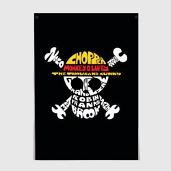 Постер One piece words флаг