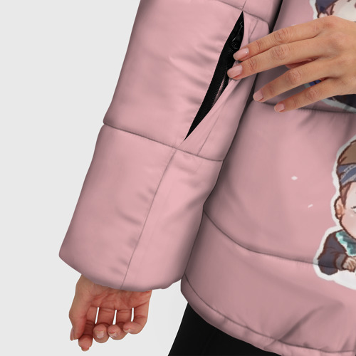 Женская зимняя куртка Oversize BTS, цвет красный - фото 6