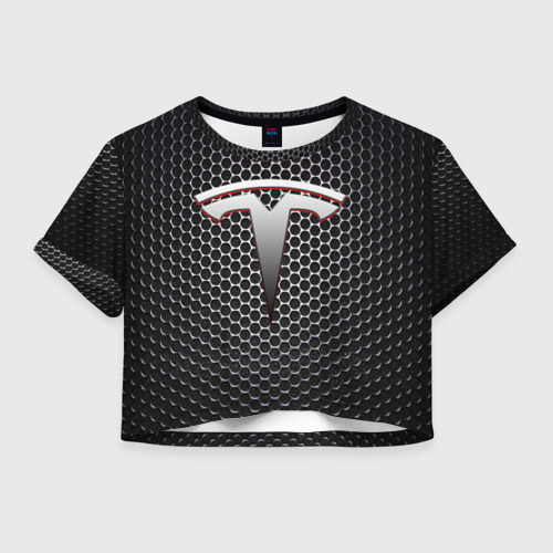 Женская футболка Crop-top 3D Tesla, цвет 3D печать
