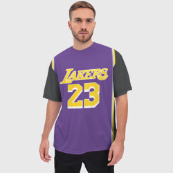 Мужская футболка oversize 3D James LA Lakers 2019 - фото 2