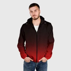 Мужская ветровка 3D Red carbon - фото 2
