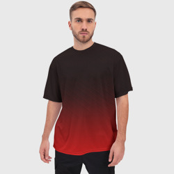 Мужская футболка oversize 3D Red carbon - фото 2