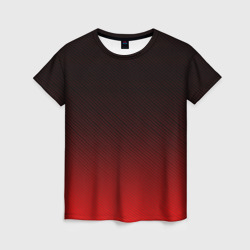 Женская футболка 3D Red carbon