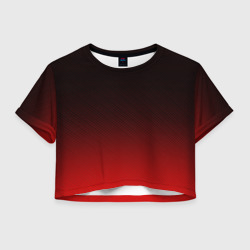 Женская футболка Crop-top 3D Red carbon