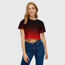 Женская футболка Crop-top 3D Red carbon - фото 2