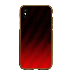 Чехол для iPhone XS Max матовый Red carbon