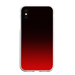 Чехол для iPhone XS Max матовый Red carbon