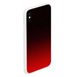 Чехол для iPhone XS Max матовый Red carbon - фото 2