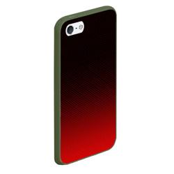 Чехол для iPhone 5/5S матовый Red carbon - фото 2