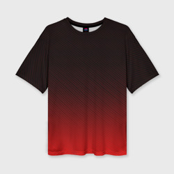 Женская футболка oversize 3D Red carbon