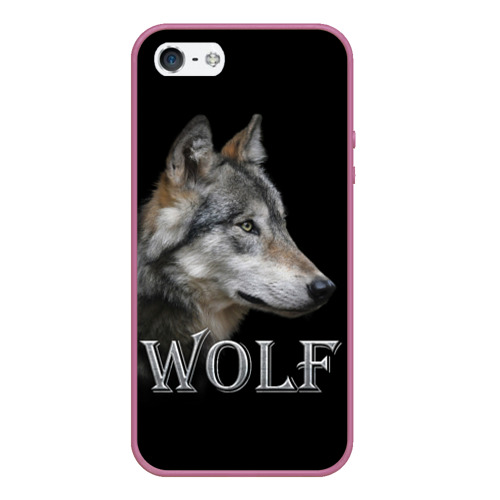 Чехол для iPhone 5/5S матовый Wolf , цвет розовый