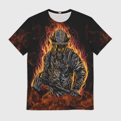 Мужская футболка 3D Пожарный