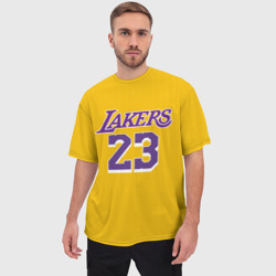 Мужская футболка oversize 3D James 18-19 LA Lakers home - фото 2