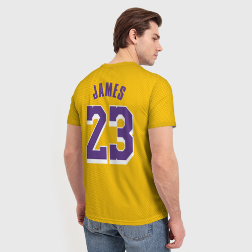 Мужская футболка 3D James 18-19 LA Lakers home - фото 4