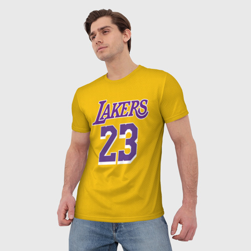 Мужская футболка 3D James 18-19 LA Lakers home - фото 3