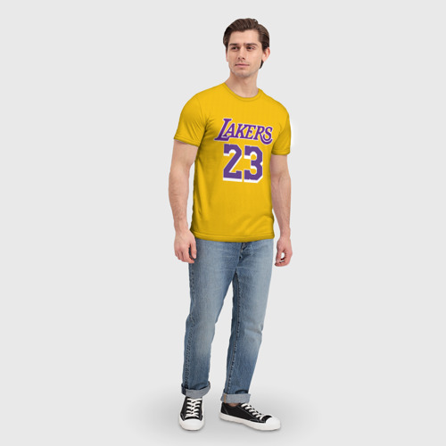 Мужская футболка 3D James 18-19 LA Lakers home - фото 5