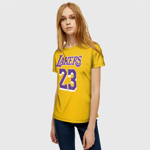 Женская футболка 3D James 18-19 LA Lakers home, цвет 3D печать - фото 3