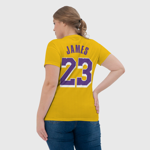 Женская футболка 3D James 18-19 LA Lakers home, цвет 3D печать - фото 7