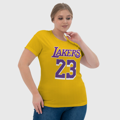 Женская футболка 3D James 18-19 LA Lakers home, цвет 3D печать - фото 6