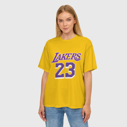 Женская футболка oversize 3D James 18-19 LA Lakers home - фото 2