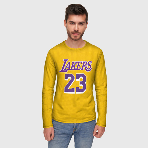 Мужской лонгслив 3D James 18-19 LA Lakers home, цвет 3D печать - фото 3