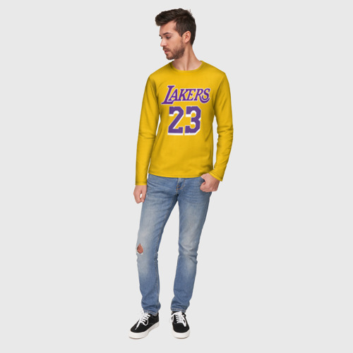 Мужской лонгслив 3D James 18-19 LA Lakers home, цвет 3D печать - фото 5