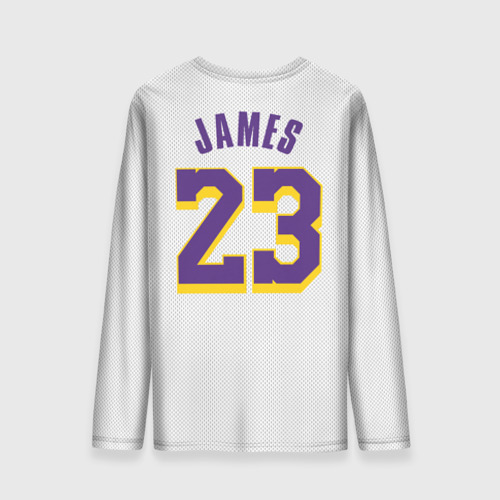 Мужской лонгслив 3D с принтом James 18-19 third LA Lakers, вид сзади #1