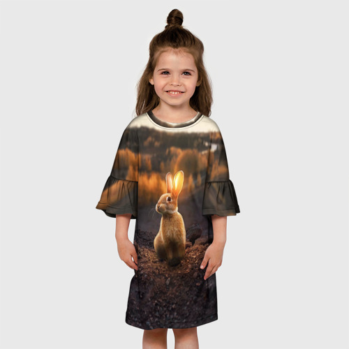 Детское платье 3D Солнечный зайчик, цвет 3D печать - фото 4