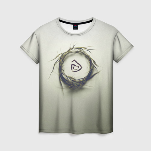 Женская футболка с принтом Настоящий Детектив Символ, вид спереди №1