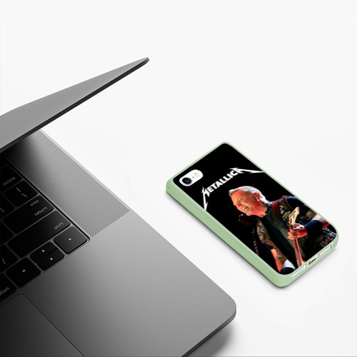 Чехол для iPhone 5/5S матовый Metallica, цвет салатовый - фото 5