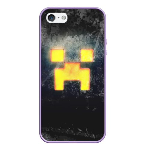 Чехол для iPhone 5/5S матовый Black Creeper, цвет светло-сиреневый
