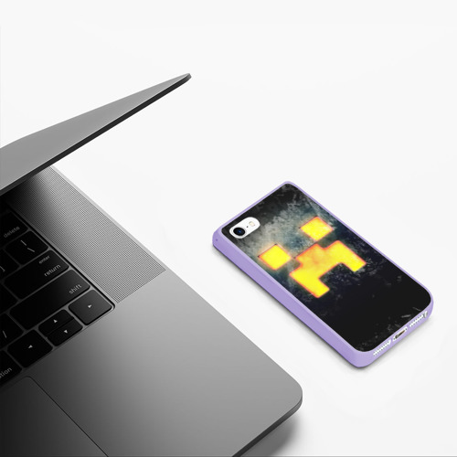 Чехол для iPhone 5/5S матовый Black Creeper, цвет светло-сиреневый - фото 5