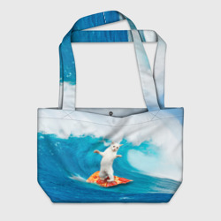 Пляжная сумка 3D Кот Серфер
