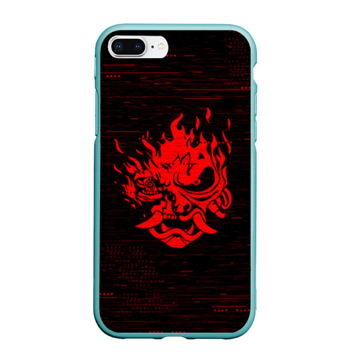 Чехол для iPhone 7Plus/8 Plus матовый Cyber Oni 2077 demon, цвет мятный