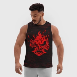 Мужская спортивная майка 3D Cyber Oni 2077 demon - фото 2