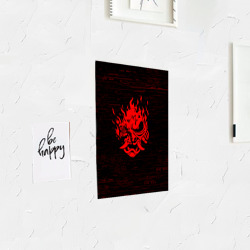 Постер с принтом Cyber Oni 2077 demon для любого человека, вид спереди №3. Цвет основы: белый