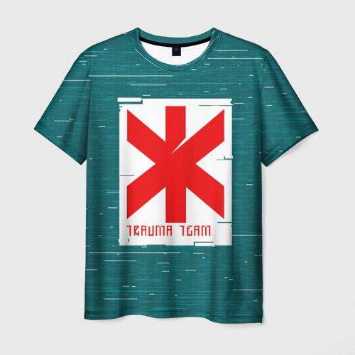 Мужская футболка с принтом Trauma team Cyberpunk 2077, вид спереди №1