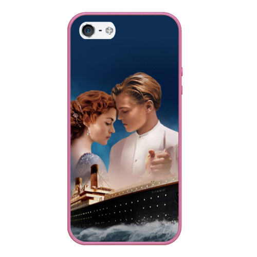 Чехол для iPhone 5/5S матовый Титаник, цвет малиновый