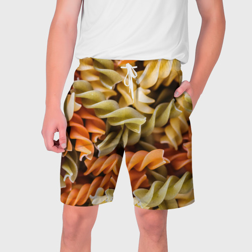 Мужские шорты 3D с принтом Макароны Спиральки, вид спереди #2