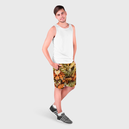 Мужские шорты 3D с принтом Макароны Спиральки, фото на моделе #1