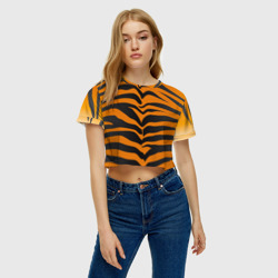 Женская футболка Crop-top 3D Тигр - фото 2