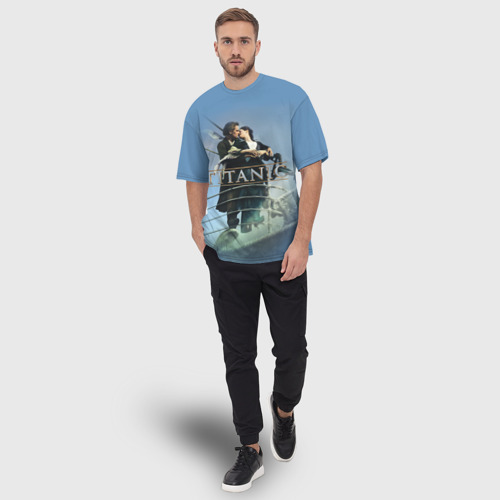 Мужская футболка oversize 3D Титаник постер, цвет 3D печать - фото 5