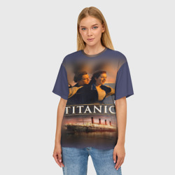 Женская футболка oversize 3D Титаник Джек и Роза - фото 2