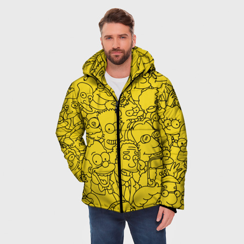 Мужская зимняя куртка 3D Симпсоны, цвет черный - фото 3