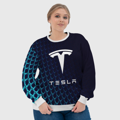 Женский свитшот 3D Tesla Motors, цвет 3D печать - фото 6