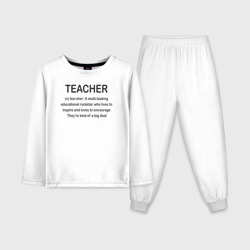 Детская пижама с лонгсливом хлопок Teacher