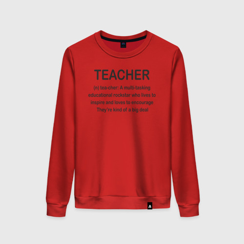 Женский свитшот хлопок Teacher, цвет красный