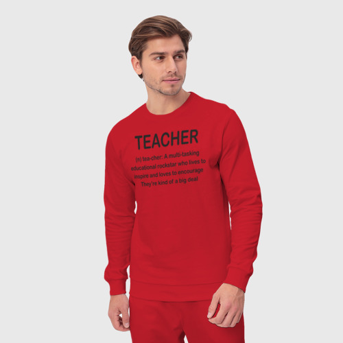 Мужской костюм хлопок Teacher, цвет красный - фото 5